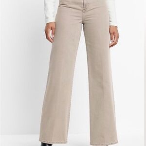 Women's Tan Wide-Leg Jeans
